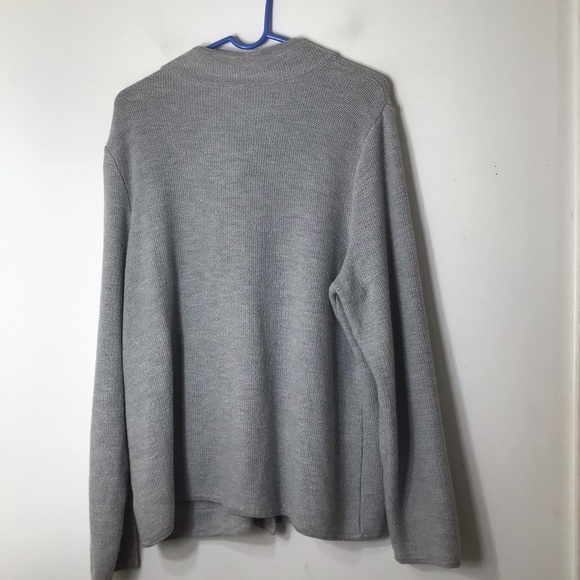 Talbots Lambswool cardigan sweater women xl grey classic soft - Picture 4 of 6